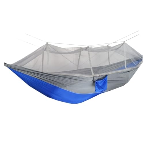 DWZXL Hängematte Outdoor-Camping-Outdoor-Moskitonetz-Hängematte, Doppel-210T-Nylon, Anti-Moskito-Fallschirmtuch, Luft-Camping-Zelt Outdoor Hängematte(Blue) von DWZXL