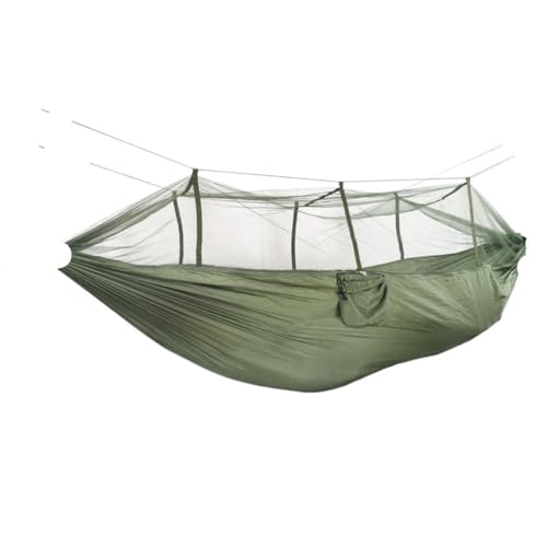 DWZXL Hängematte Outdoor-Camping-Outdoor-Moskitonetz-Hängematte, Doppel-210T-Nylon, Anti-Moskito-Fallschirmtuch, Luft-Camping-Zelt Outdoor Hängematte(Gray) von DWZXL