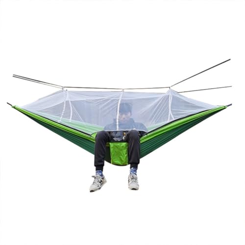 DWZXL Hängematte Outdoor Moskitonetz Hängematte Nylon Gesponnene Indoor Und Outdoor Hängematte Tragbare Camping Outdoor Liefert Outdoor Hängematte(Green) von DWZXL