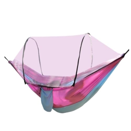 DWZXL Hängematte Vollautomatische, Schnell Öffnende Moskitonetz-Hängematte for Den Außenbereich, Einzel- Und Doppel-Camping-Moskitonetz-Hängematte Outdoor Hängematte(Pink) von DWZXL