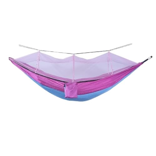 DWZXL Hängematte Vollautomatische Hängematte mit Schnellöffnung for den Außenbereich mit Moskitonetz, Camping-Stabhängematte aus Nylongewebe for den Außenbereich Outdoor Hängematte(Pink) von DWZXL