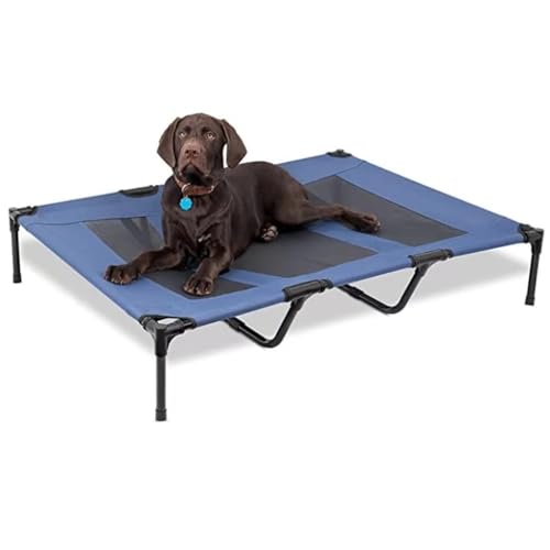 DWZXL Haustierbett Haustier Sommer atmungsaktive einlagige Outdoor-Ständer tragbare Faltbare Feldbett Haustierbett Haustier Universal Hund Haustierbett(Gray,S) von DWZXL