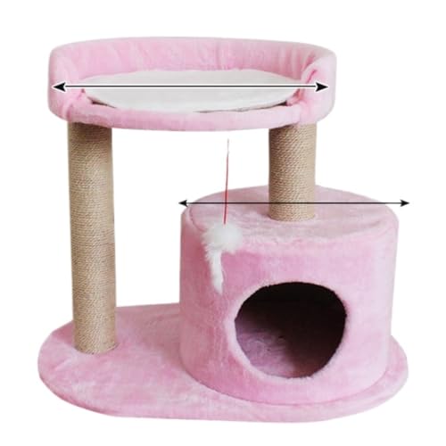 DWZXL Katzen Kletterwand Katzen-Klettergerüst, Katzenregal, Holz, Kleines Nest, Klettergerüst, Matratze, Zubehör for Große Katzen, Rosa Säule, Warm Klettergerüst Für Katzen(Pink,A) von DWZXL