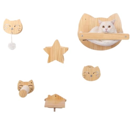 DWZXL Katzen Kletterwand Katzen-Klettergerüst, Massivholz, integrierter großer Katzen-Klettergerüst, Katzenvilla, Katzen-Klettersäule, Katzenbaum Klettergerüst Für Katzen(A) von DWZXL