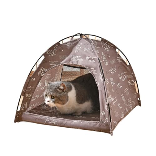 DWZXL Katzen Kletterwand Katzenschutzzelt for alle Jahreszeiten, Katzen- und Hundehaus, Haustiernest, Katzenregale, Katzenwandrahmen, langlebiger Katzenturm Klettergerüst Für Katzen(Coffee,M) von DWZXL