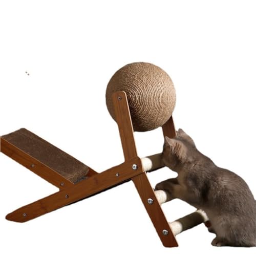 DWZXL Katzenrad Katzenkratzball, vertikales Katzenbett aus Sisal, großes Katzenkratzbrett, Spielzeugball, Trackball, Katzenklettergerüst Cat Wheel(L) von DWZXL