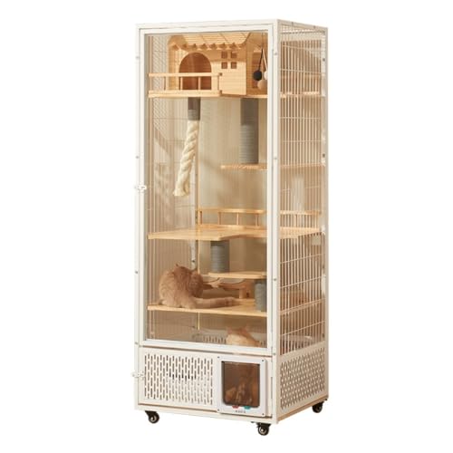 DWZXL katzenhaus Indoor Cat Villa Panoramic Glass Cat Nest Home Indoor Cat House Does Not Occupy An Area Cat Cage Large Cat Cabinet Katzenkäfig(A2) von DWZXL