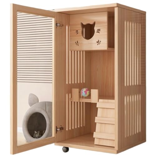 DWZXL katzenhaus Indoor Katzenschrank, Villenkäfig, übergroßer Hausschrank, Katzennest, Innenraum, Katzentoilette, All-in-One-Haushalt Katzenkäfig(A,120 * 60 * 60cm) von DWZXL