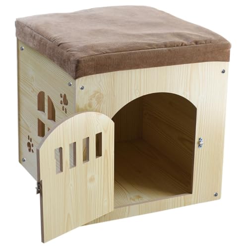 DWZXL katzenhaus Indoor Schuhhocker, abnehmbar und waschbar, Vier-Jahreszeiten-Haustierhaus, Holz-Haustiernest, Aufbewahrung, Hundehaus, Katzennest, Kaninchenkäfig Katzenkäfig(XL) von DWZXL