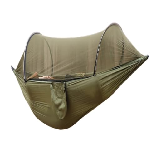 Hängematte Outdoor Camping Camping Hängematte Blatt Doppel Automatische Schnell-offene Stange Moskito Net Anti-Rollover Hängematte Outdoor Hängematte(A) von DWZXL