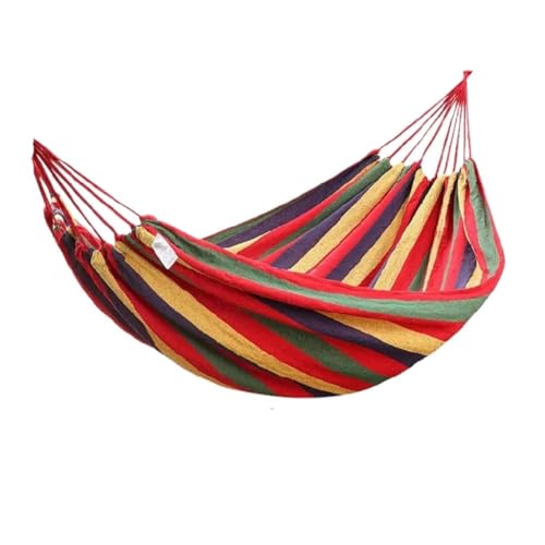 Hängematte Outdoor Camping Canvas Hammock Outdoor Supplies Hammock Double Thick Camping Hammock Parachute Hammock Outdoor Hängematte(Red,L) von DWZXL