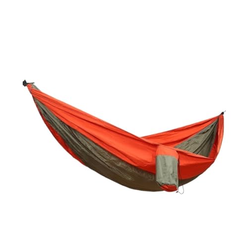 Hängematte Outdoor Camping Fallschirm Nylon Tuch Einzel Doppel Outdoor Camping Radfahren Indoor Freizeit Outdoor Hängematte Outdoor Hängematte(Orange,A) von DWZXL