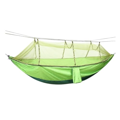 Hängematte Outdoor Camping Parachute Hammock with Mosquito Net Anti-Mosquito Nylon Double Camping Portable Hammock Outdoor Hängematte(Green) von DWZXL