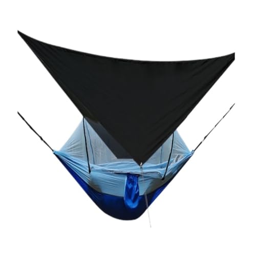 Hängematte Outdoor Hängematte Camping Anti-Rollover mit Moskitonetz Camping Schlafschaukel magische Doppel tragbar Outdoor Hängematte(Blue,A) von DWZXL