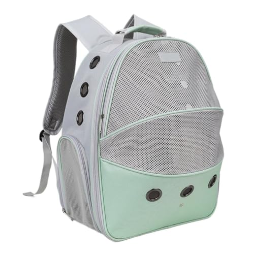 Katzentaschen Atmungsaktive Katzentasche, Haustiertasche, Outdoor-Katzenrucksack, Atmungsaktiver Haustierrucksack Aus Oxford-Stoff, Multifunktionale Katzentasche Cat Bag(Green) von DWZXL