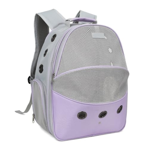 Katzentaschen Atmungsaktive Katzentasche, Haustiertasche, Outdoor-Katzenrucksack, Atmungsaktiver Haustierrucksack Aus Oxford-Stoff, Multifunktionale Katzentasche Cat Bag(Purple) von DWZXL