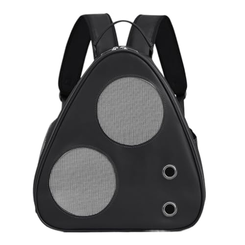 Katzentaschen Ausgehrucksack, Modisches Dreieck, Tragbare Tragbare Faltbare Katzentasche, Atmungsaktive Haustiertasche for Ausgehen Cat Bag(Black) von DWZXL