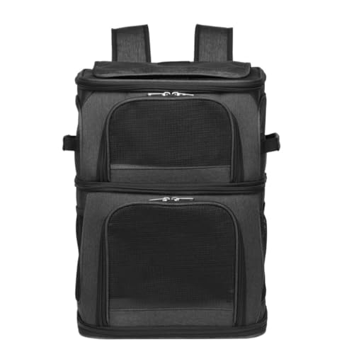 Katzentaschen Einfache, Doppellagige, Faltbare, Atmungsaktive, Tragbare Katzentasche, Hundetasche, Rucksack, Reisetasche, Multifunktionale Katzentasche Cat Bag(Black) von DWZXL