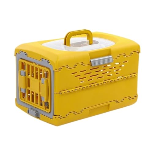 Katzentaschen Haustier-Airline-Box, Tragbare Haustier-Airline-Box, Faltbare Airline-Box, Katzentasche, Haustierkäfig, Hundekäfig, Karierte Box Cat Bag(Yellow) von DWZXL