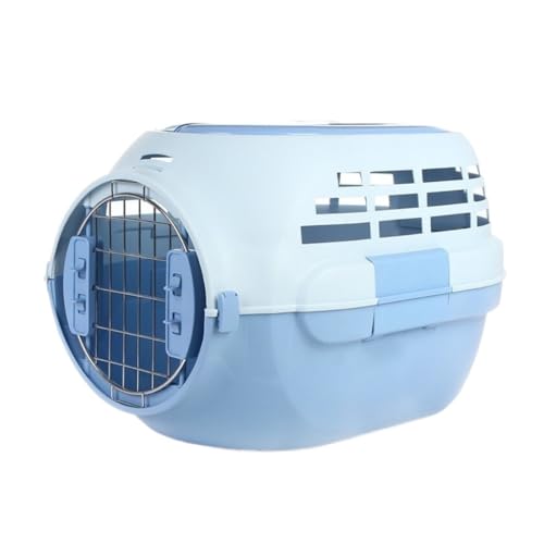 Katzentaschen Haustier-Luftbox Mit Dachfenster, Atmungsaktive, Tragbare Reise-Luftbox, Tragbare Reise-Check-in-Haustier-Luftbox Cat Bag(Blue) von DWZXL