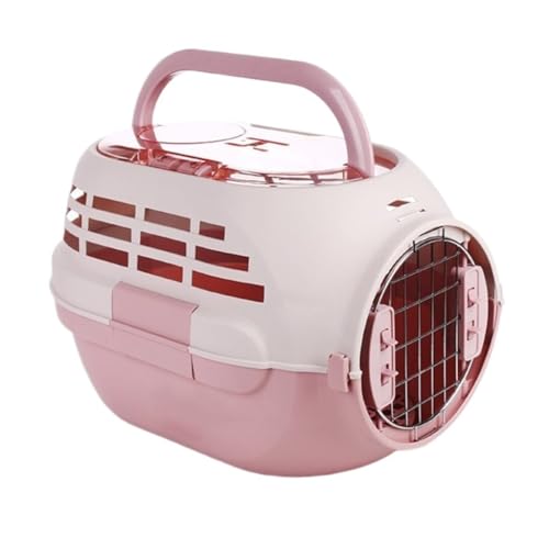 Katzentaschen Haustier-Luftbox Mit Dachfenster, Atmungsaktive, Tragbare Reise-Luftbox, Tragbare Reise-Check-in-Haustier-Luftbox Cat Bag(Pink) von DWZXL