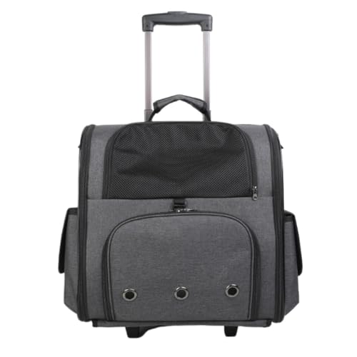 Katzentaschen Haustier-Trolley-Rucksack for Den Außenbereich, Praktische Katzentasche, Faltbare Haustier-Trolley-Katzentasche, Multifunktionale Katzentasche Cat Bag(Black) von DWZXL