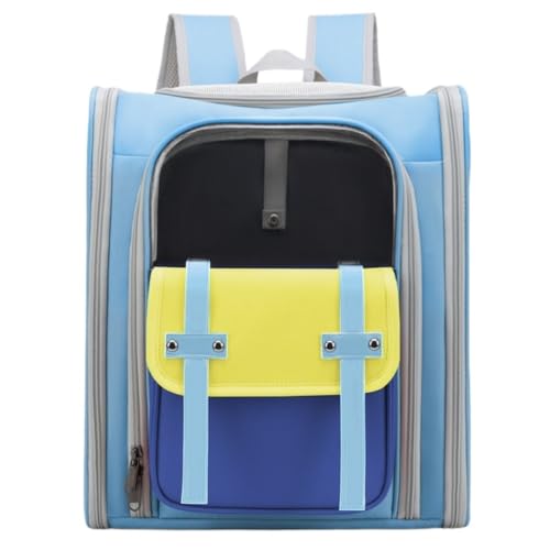 Katzentaschen Haustiertasche, Katzentasche, Vier-Jahreszeiten-Katzentasche, Rucksack, Faltbare Katzentasche, Ausflugstasche, Tragbare Haustierbedarf Cat Bag(Blue) von DWZXL