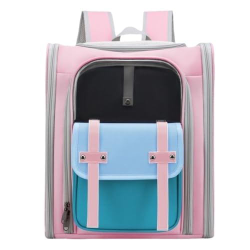 Katzentaschen Haustiertasche, Katzentasche, Vier-Jahreszeiten-Katzentasche, Rucksack, Faltbare Katzentasche, Ausflugstasche, Tragbare Haustierbedarf Cat Bag(Pink) von DWZXL