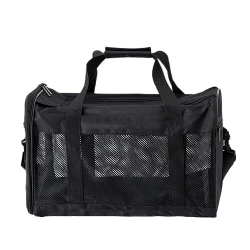 Katzentaschen Haustiertasche, Tragbare Haustierhandtasche, Atmungsaktive Umhängetasche Aus Mesh for Katzen, Multifunktionale Katzentasche, Heimtierbedarf Cat Bag(Black) von DWZXL