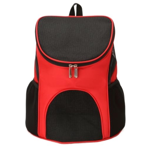 Katzentaschen Heimtierbedarf, Haustier-Reise-Tragetasche, Faltbarer, Atmungsaktiver Rucksack for Katzen Und Hunde, Multifunktionale Aufbewahrungstasche for Katzen Cat Bag(Red,A(30 * 25 * 35)) von DWZXL