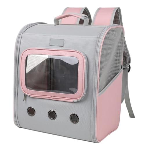 Katzentaschen Katzentasche, Ausflug, Haustiertasche, Oxford-Stoff-Rucksack, Katzentasche, Faltbar, Atmungsaktiv, Haustier-Rucksack, Tragbarer Rucksack Cat Bag(Pink) von DWZXL