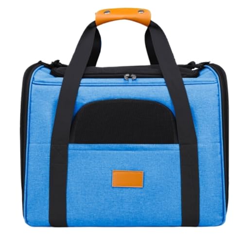 Katzentaschen Katzentasche, Ausflugstasche, Tragbare Faltbare Tasche for Katzen, Outdoor-Reisen, Atmungsaktiv, Einzelne Schulter, Tragbare Haustiertasche Cat Bag(Blue) von DWZXL