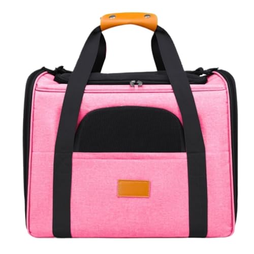 Katzentaschen Katzentasche, Ausflugstasche, Tragbare Faltbare Tasche for Katzen, Outdoor-Reisen, Atmungsaktiv, Einzelne Schulter, Tragbare Haustiertasche Cat Bag(Pink) von DWZXL