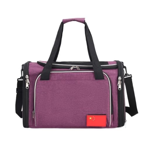 Katzentaschen Katzentasche, Tragbare Haustiertasche, Faltbare Haustier-Umhängetasche, Atmungsaktive Reise-Katzentasche, Multifunktionale Katzentasche Cat Bag(Purple) von DWZXL