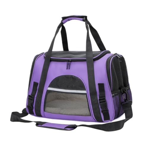 Katzentaschen Modische Faltbare, Atmungsaktive Und Leichte Katzentasche, Haustier-Reisehandtasche, Tragbare Haustier-Reisetasche Cat Bag(Purple) von DWZXL