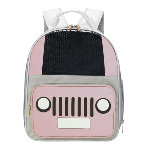 Katzentaschen Stilvolle Atmungsaktive Katzentasche, Tragbarer Haustier-Rucksack for Den Außenbereich, Katzen-Raumkapsel, Katzenbox, Atmungsaktiver Haustier-Rucksack Cat Bag(Pink) von DWZXL