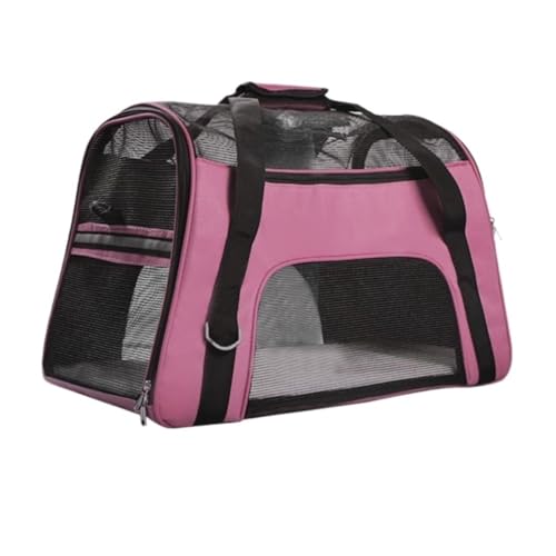 Katzentaschen Tragbare Reisetasche for Ausflüge, Bichon-Bär-Tasche, Katzenrucksack, Katzen- Und Hunderucksack, Haustierausflug-Katzentasche Cat Bag(Pink,A) von DWZXL