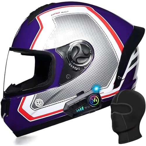 DXDRT Motorrad Full Face Bluetooth Helm Modular Motorrad Racing Helm HD Anti-Fog Objektiv Unisex Erwachsene Roller Moped Helm ECE/DOT Genehmigt Für Männer Frauen,Blue a,L 57~58CM von DXDRT