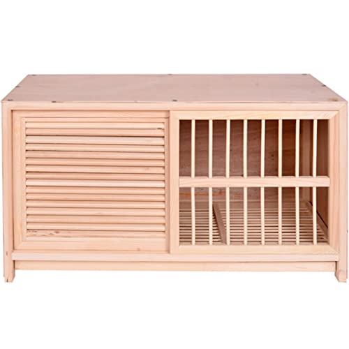 Volieren Massivholz Vogelkäfig, Züchten Taubenkäfig, Zucht Vogelvoliere, Brieftaube Taubenstall, Fensterläden Sittichkäfig, Schiebetüren Pigeon Nistkasten (Color : Natural, S : 60 * 30 * 35cm) von DXIUM