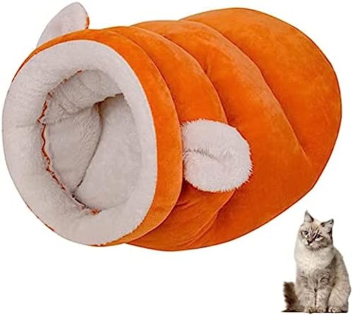 Katzen-Kuschelsack, Katzenschlafsack, wärmende Haustier-Schlafzone, gemütliches Bett, Katzenbau mit Ohren, bequeme, Flauschige Kuschelhöhle, großes waschbares Nest für Katzen, Kätzchen, Welp von DXPFBIA