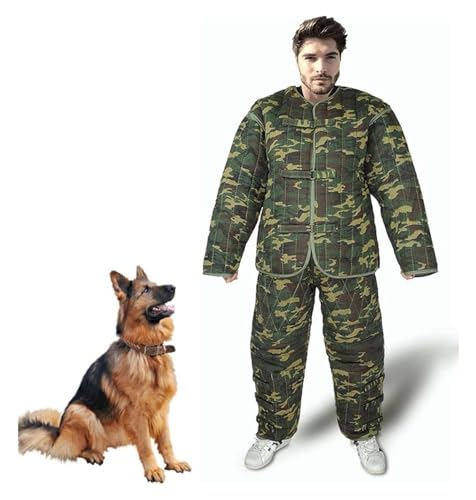 DXYOYONGOZ Anti-Hundebiss-Overall, Hundebiss-Trainingsanzug, Professioneller Schutzanzug for das Hundetraining, Hundebeißanzug, abnehmbare Ärmel, Schutzkleidung aus Segeltuch mit Reißverschluss von DXYOYONGOZ