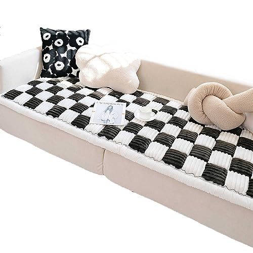 DXYQXL GardenChic Baumwolle Couchbezug - Cremefarben Groß Plaid Quadratisch Haustier Matte Bett Kissen für Boden Lustig Fuzzy Cover Schützt Couch von DXYQXL