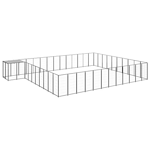 Dog Cages Indoor,tierkäfig,hundebox,hundebox für zuhause,Hundezwinger Schwarz 37,51 m² StahlEntworfen für Garten und Terrasse. von DYRJDJWIDHW