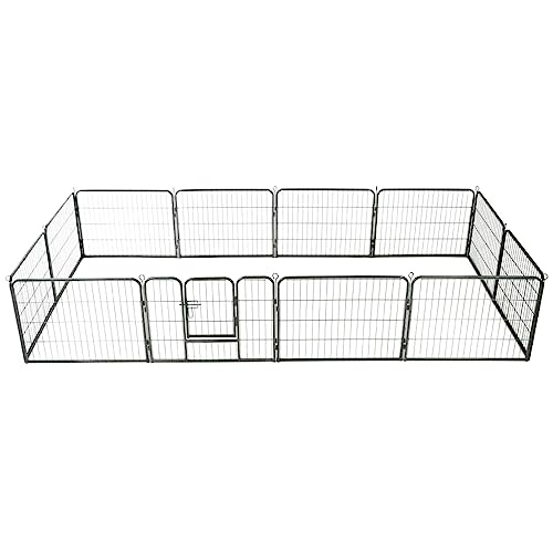 Hunde Box für zu Hause,hundehütten & zwinger,Hunde-Laufgitter 12 Paneele Stahl 80x60 cm SchwarzEntworfen für Garten und Terrasse. von DYRJDJWIDHW