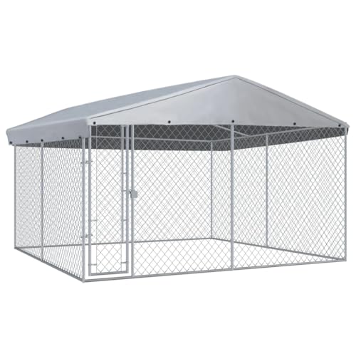 Hunde Box für zu Hause,hundehütten & zwinger,Outdoor-Hundezwinger mit Überdachung 382x382x225 cmEntworfen für Garten und Terrasse. von DYRJDJWIDHW