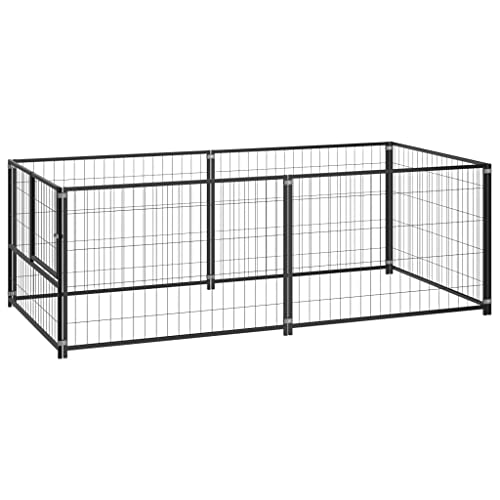 ,gitterbox,Dog Crate,katzenkäfig,Hundezwinger Schwarz 200x100x70 cm StahlEntworfen für Garten und Terrasse. von DYRJDJWIDHW