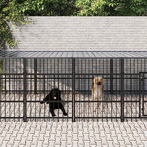 ,gitterbox,Dog Crate,katzenkäfig,Outdoor-Hundezwinger mit Dach Stahl 15,02 m²Entworfen für Garten und Terrasse. von DYRJDJWIDHW