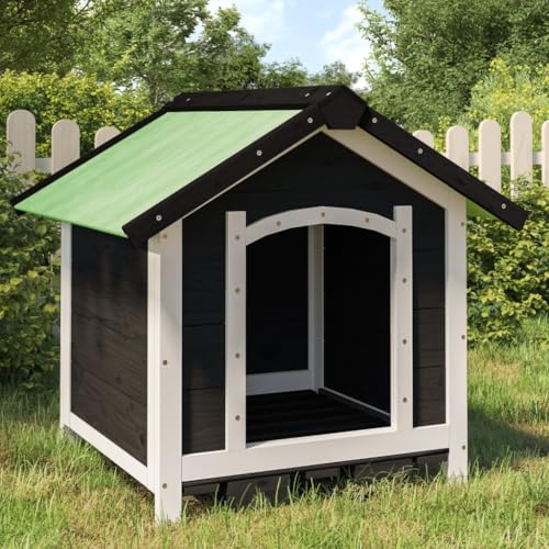 hundebox Auto,hundehütte,Faltbare hundebox,Hundehütte Grau 65x65x61,5 cm Massivholz KieferEntworfen für Garten und Terrasse. von DYRJDJWIDHW