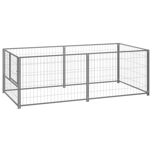 hundebox Auto,transportbox Hund Auto,Hunde Box,Hundezwinger Silbern 200x100x70 cm StahlEntworfen für Garten und Terrasse. von DYRJDJWIDHW