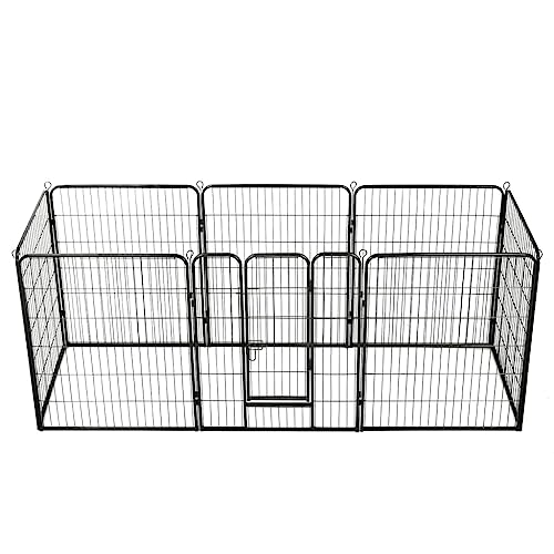 hundebox alu,hundebox Metall,hundezwinger,Hunde-Laufgitter 8 Paneele Stahl 80 x 100 cm SchwarzEntworfen für Garten und Terrasse. von DYRJDJWIDHW